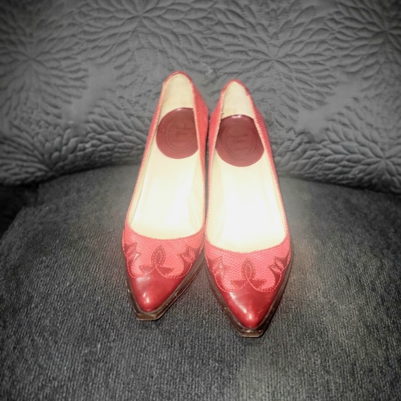 Christian Dior Vintage Snakeskin Heels - Picture 2 of 7